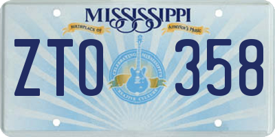 MS license plate ZTO358