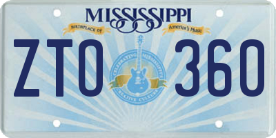 MS license plate ZTO360