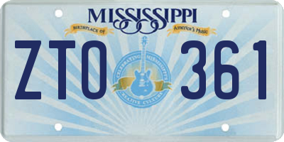 MS license plate ZTO361