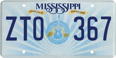 MS license plate ZTO367