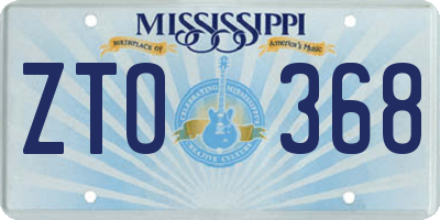 MS license plate ZTO368