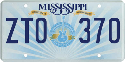 MS license plate ZTO370