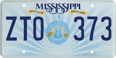 MS license plate ZTO373