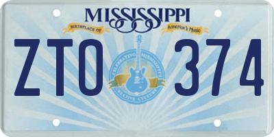 MS license plate ZTO374