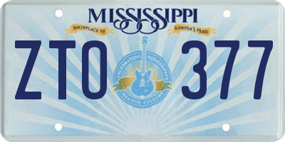 MS license plate ZTO377
