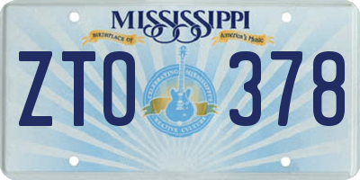 MS license plate ZTO378