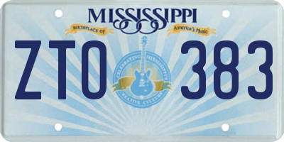 MS license plate ZTO383