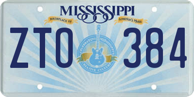 MS license plate ZTO384