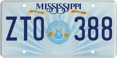 MS license plate ZTO388