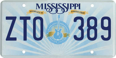 MS license plate ZTO389
