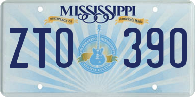 MS license plate ZTO390