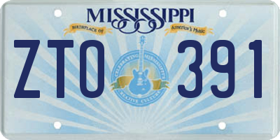 MS license plate ZTO391