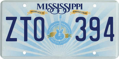 MS license plate ZTO394