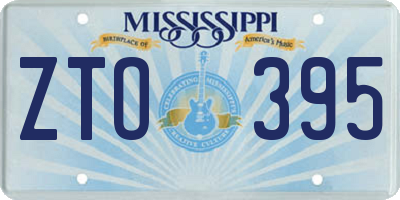 MS license plate ZTO395