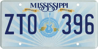MS license plate ZTO396