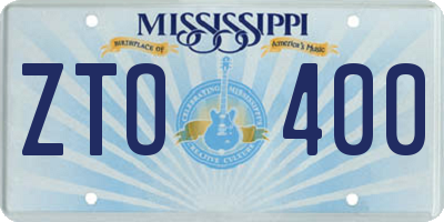 MS license plate ZTO400