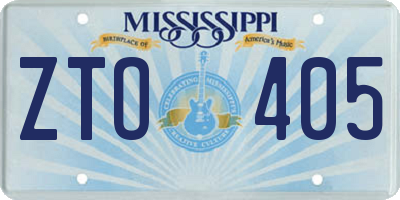 MS license plate ZTO405