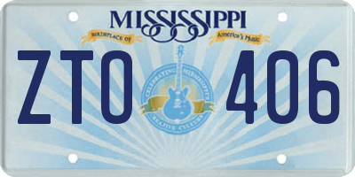 MS license plate ZTO406
