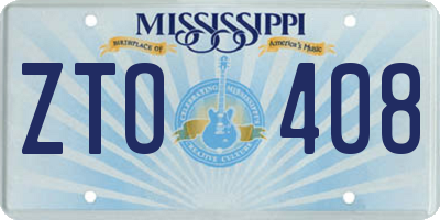 MS license plate ZTO408