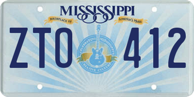 MS license plate ZTO412