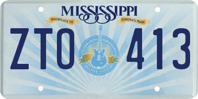 MS license plate ZTO413
