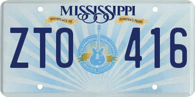 MS license plate ZTO416
