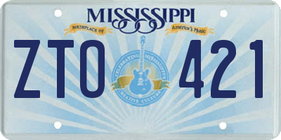 MS license plate ZTO421