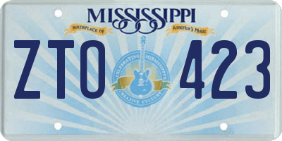 MS license plate ZTO423