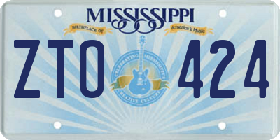 MS license plate ZTO424