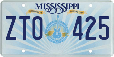 MS license plate ZTO425