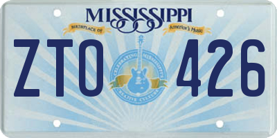 MS license plate ZTO426