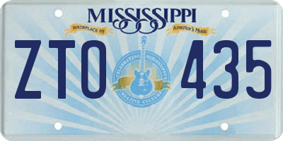 MS license plate ZTO435