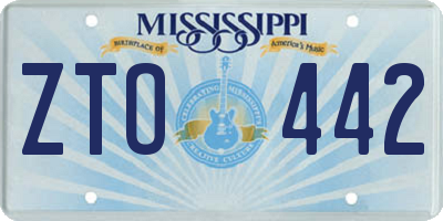MS license plate ZTO442