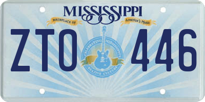 MS license plate ZTO446