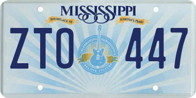 MS license plate ZTO447