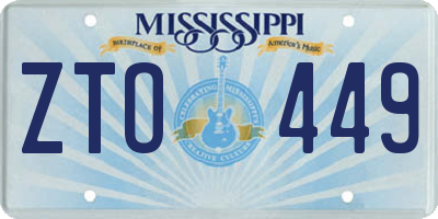 MS license plate ZTO449