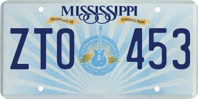 MS license plate ZTO453