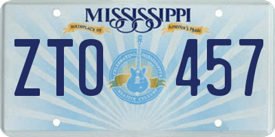 MS license plate ZTO457