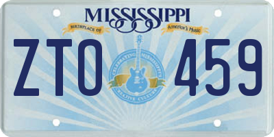 MS license plate ZTO459