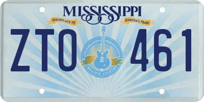 MS license plate ZTO461