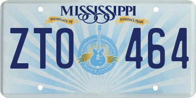 MS license plate ZTO464