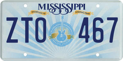 MS license plate ZTO467