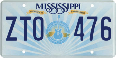 MS license plate ZTO476