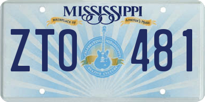 MS license plate ZTO481