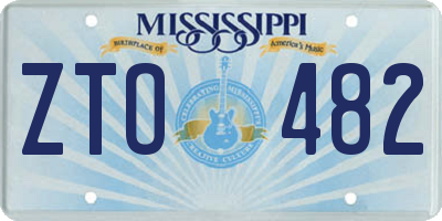 MS license plate ZTO482