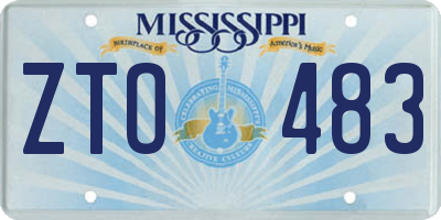 MS license plate ZTO483