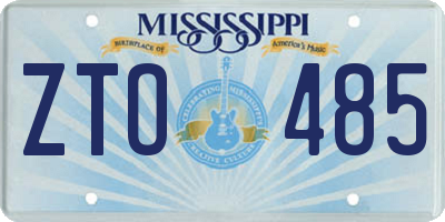 MS license plate ZTO485