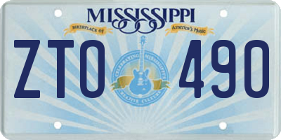 MS license plate ZTO490