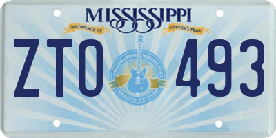 MS license plate ZTO493