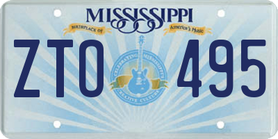 MS license plate ZTO495